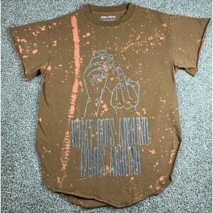 Pebby Forevee Brown Bleach Splatter Graphic Tee What Goes Around Comes Around S